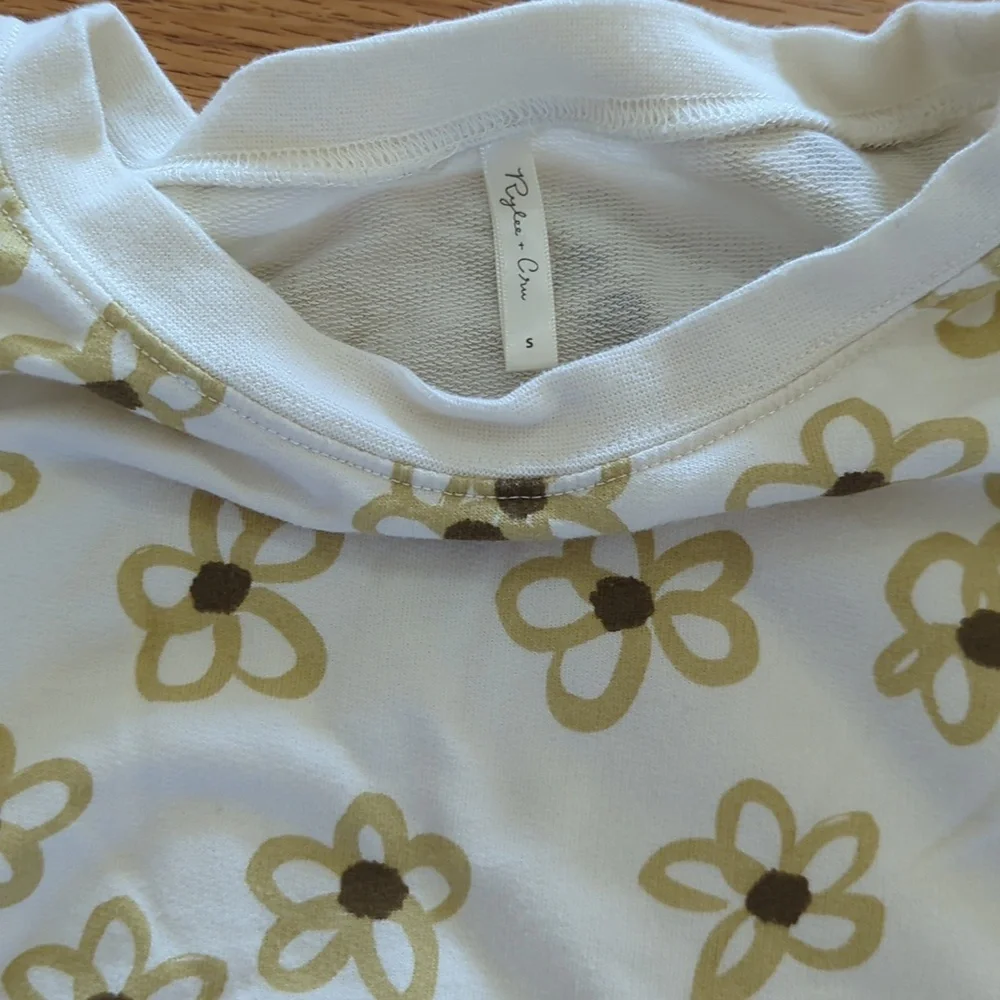 Rylee + Cru Cream and Yellow Floral Long Sleeve Sweatshirt - Picture 2 of 3